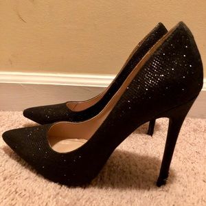 Black Glittery Heels